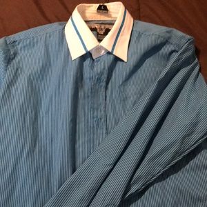 Boys blue striped dress button up